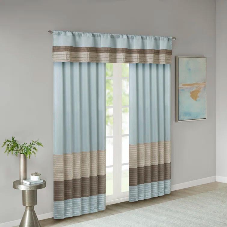 Madison Park Amherst Polyoni Pintuck Single Window Valance