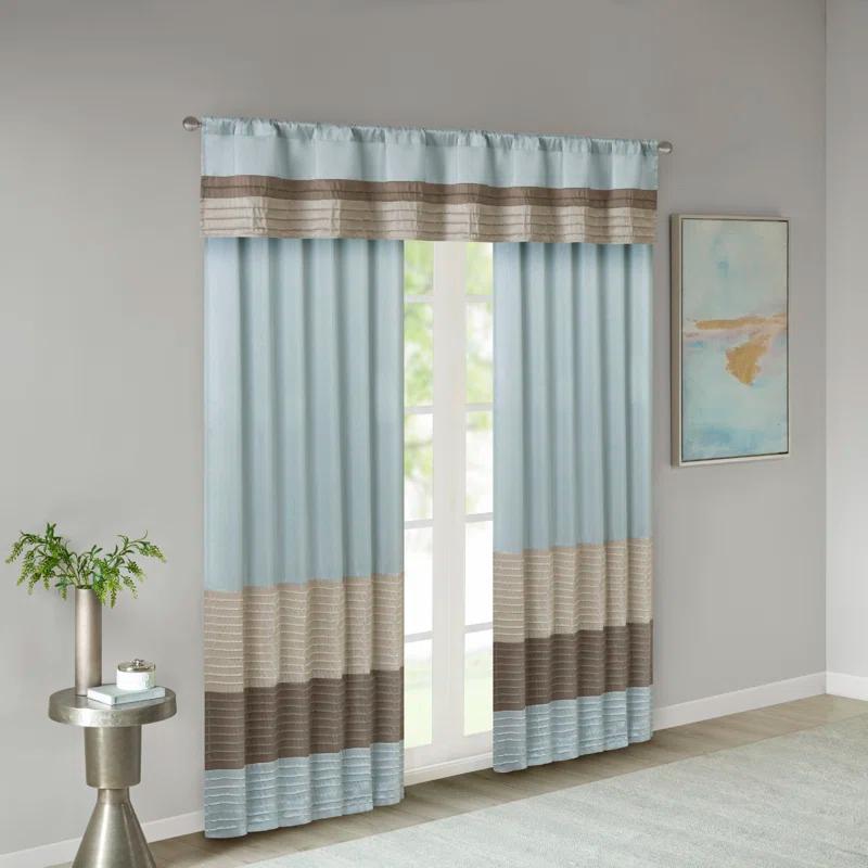 Madison Park Amherst Polyoni Pintuck Single Window Valance