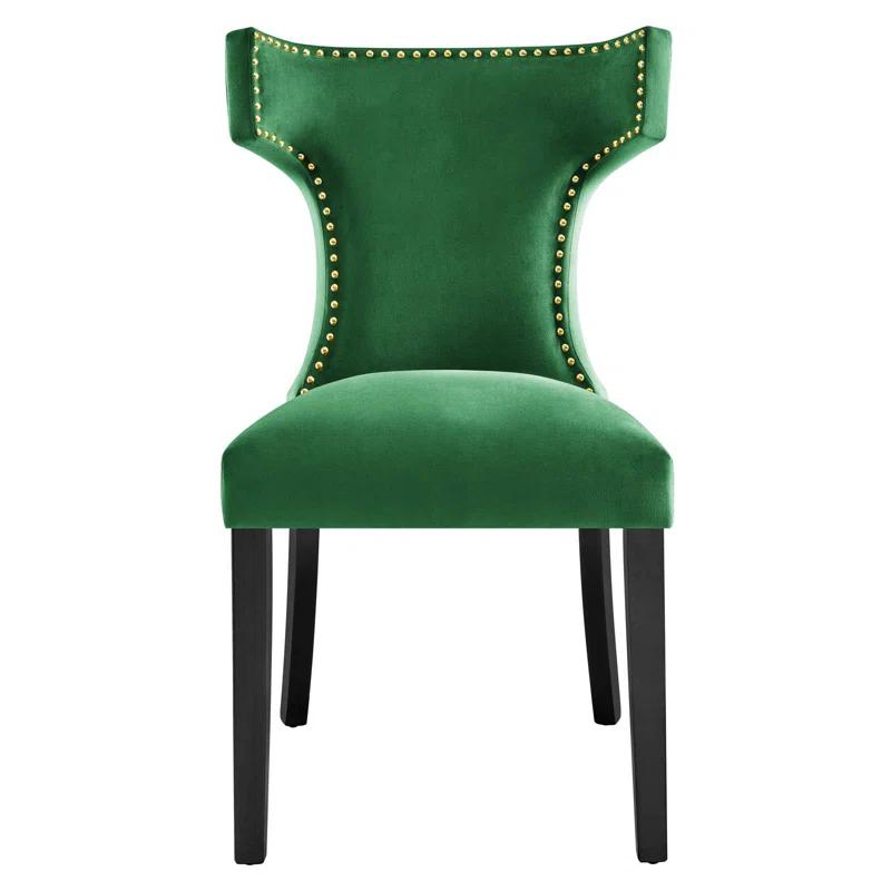 Homlpope Modway Curve Performance Velvet Dining Chairs