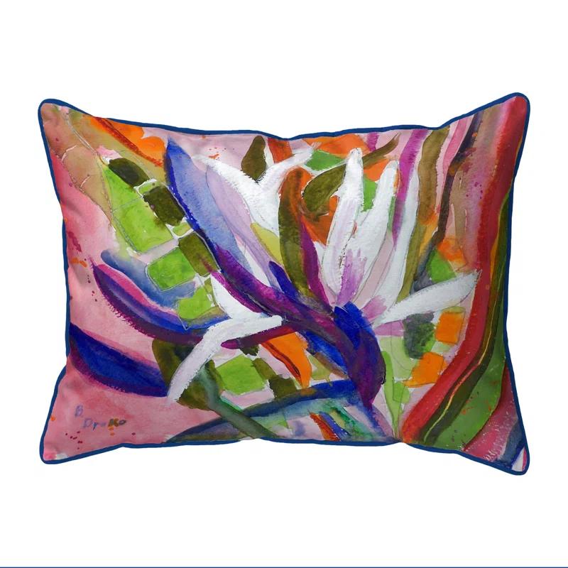 Betsy Drake Interiors Bird Of Paradise Indoor/Outdoor Throw Pillow