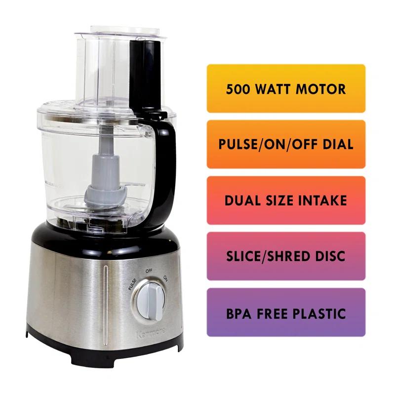 Kenmore Kenmore Food Processor and 11 Cup Vegetable Chopper for Chop, Slice, Shred, Mince, Grate & Puree
