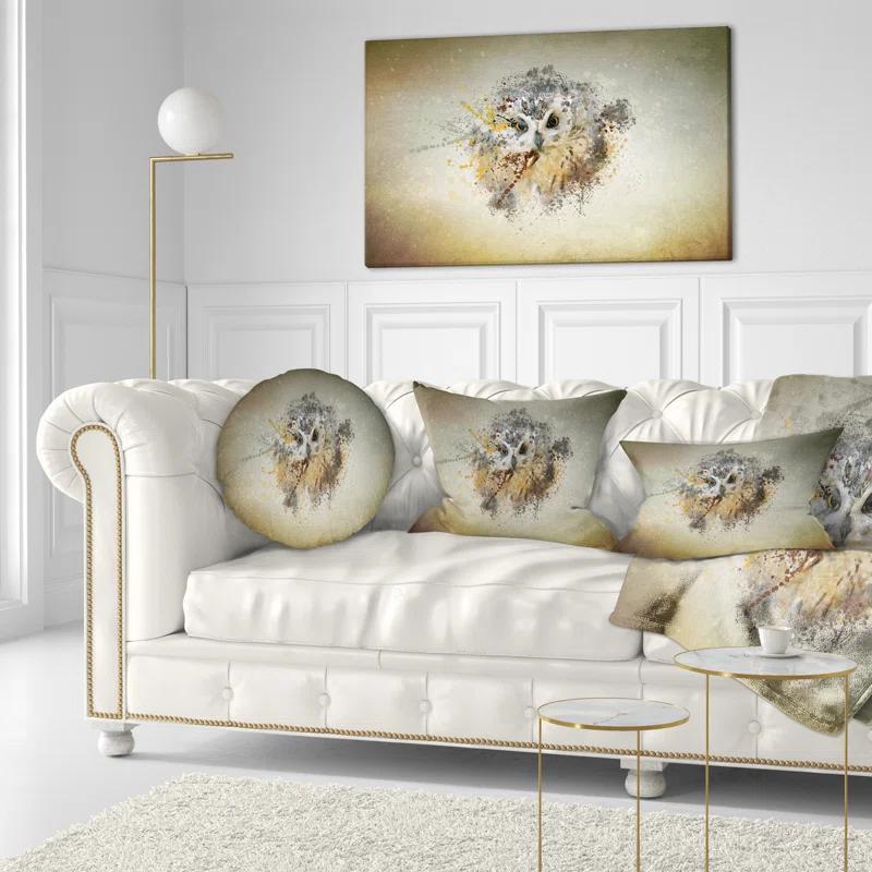 Design Art Large Gracing Owl - Animal Printed Throw Pillow