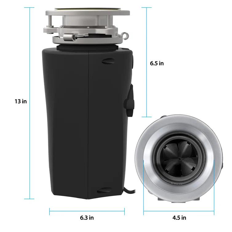 Titan TITAN 1/2 HP Compact Garbage Disposal, Continuous Feed