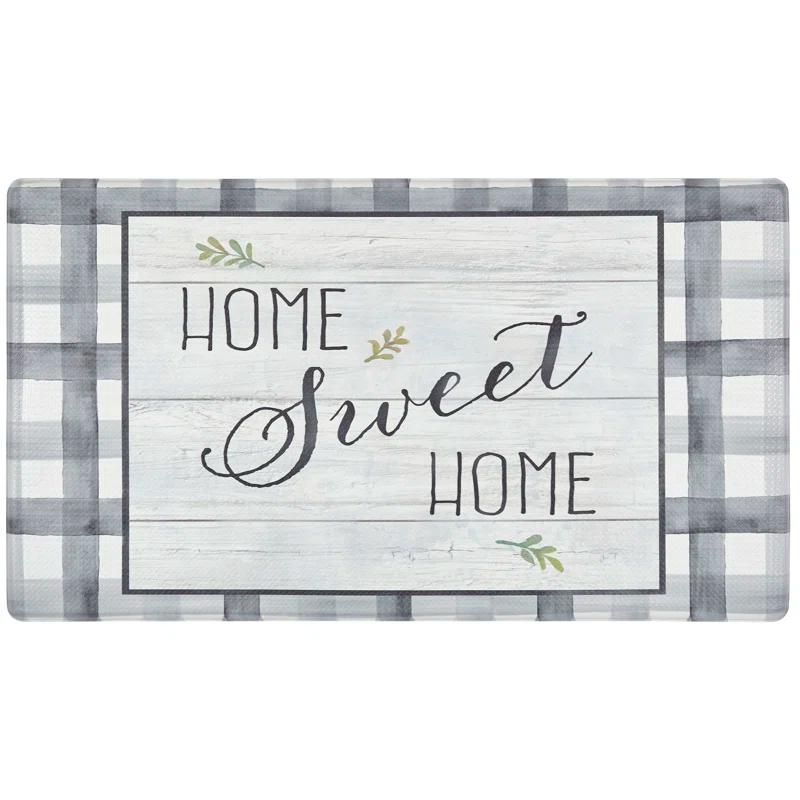 SoHome Cozy Living Home Sweet Home Farmhouse Buffalo Check Border Anti-Fatigue Mat