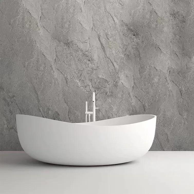 Vanity Art 63" x 37" Freestanding Soaking Stone Bathtub VA6918-ML