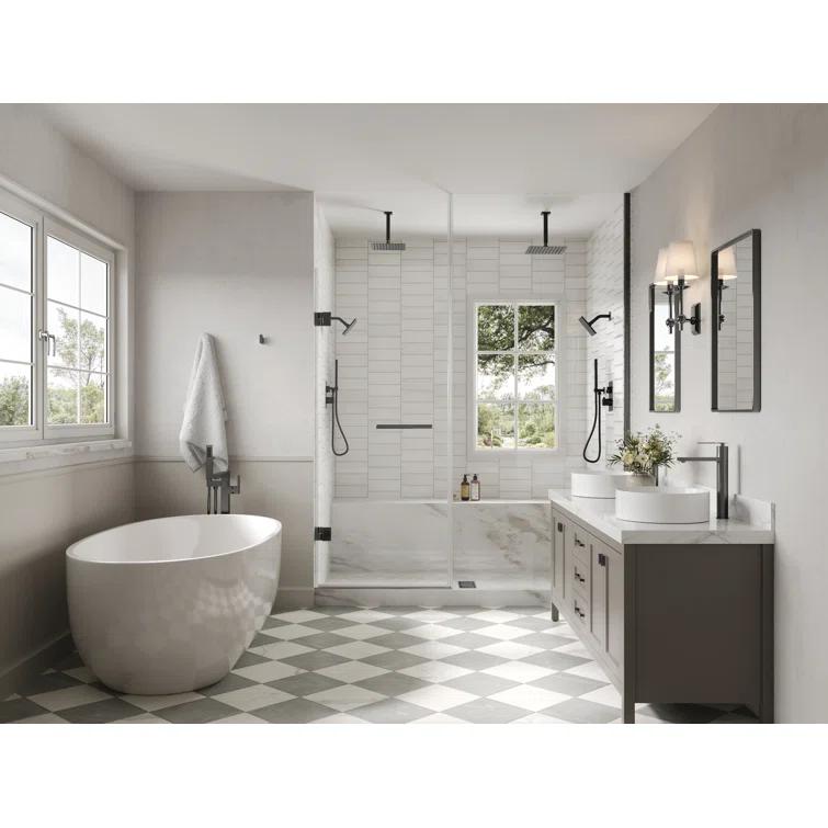 Thermostatic Shower Faucet 12" High-Pressure Dual Showerheads with Rough-In Valve