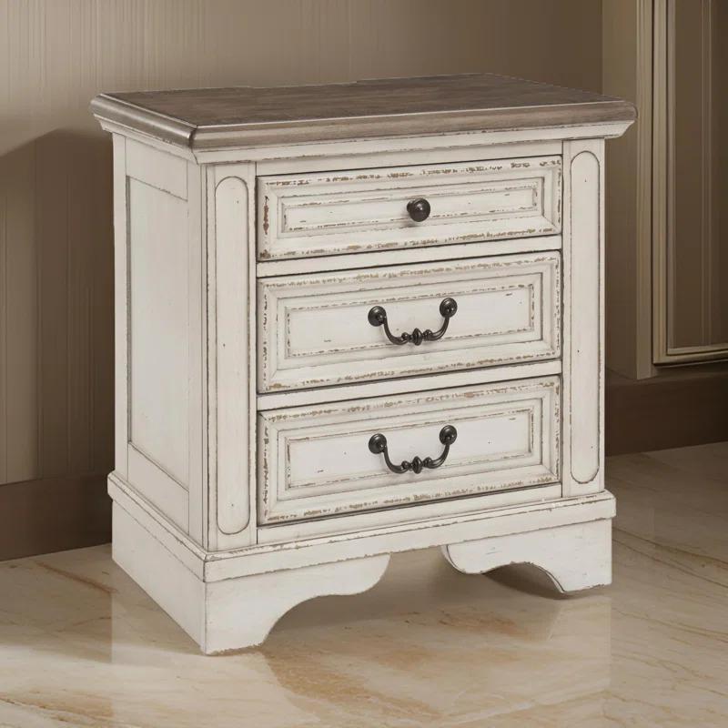 Hayley 3 - Drawer Nightstand in White