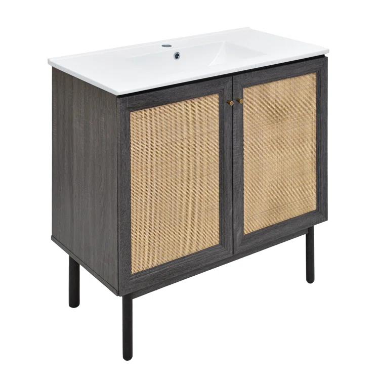 Swiss Madison SM-BV663 Classe 36" Freestanding Bathroom Vanity in Golden Oak with Sink Top