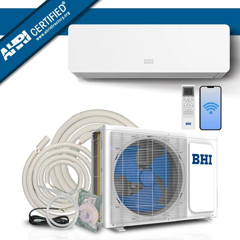 BHI BHI 12000 BTU Wi-Fi Connected Ductless Mini Split Air Conditioner for 600 Square Feet with Heater and Remote Included