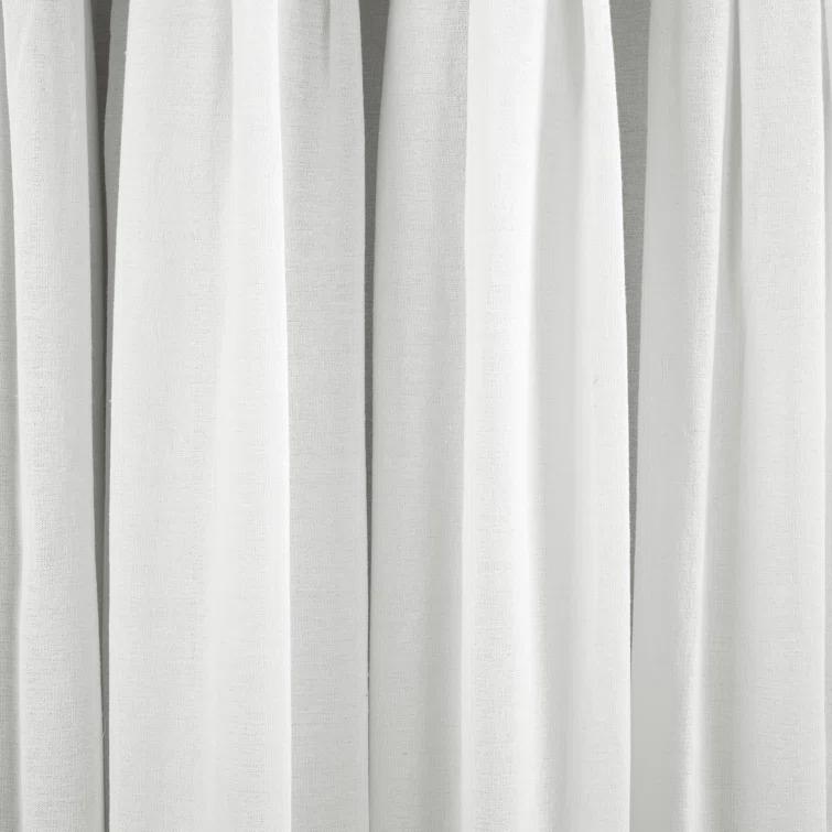 Lush Decor Linen Button Cotton Blend Blackout Curtain Single Panel