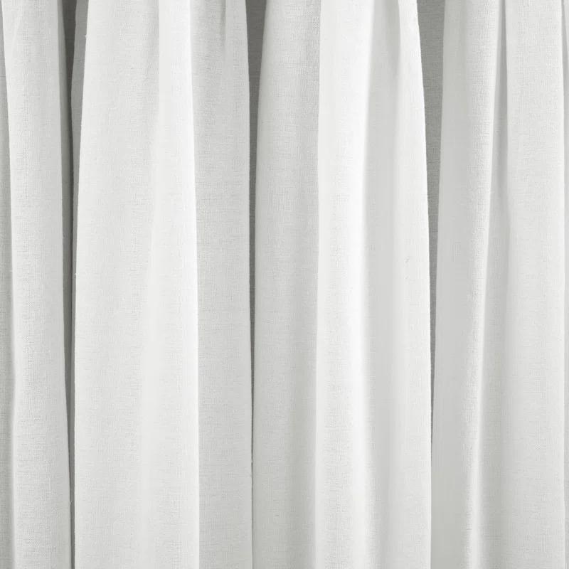 Lush Decor Linen Button Cotton Blend Blackout Curtain Single Panel