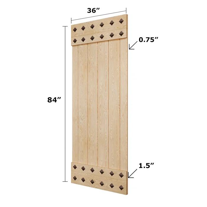 IsLife 84'' Solid Wood Paneled Matte without Installation Hardware Kit Barn Door