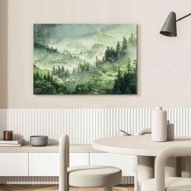 IDEA4WALL Woodland Forest Landscape " Green Pine Tree Forest "