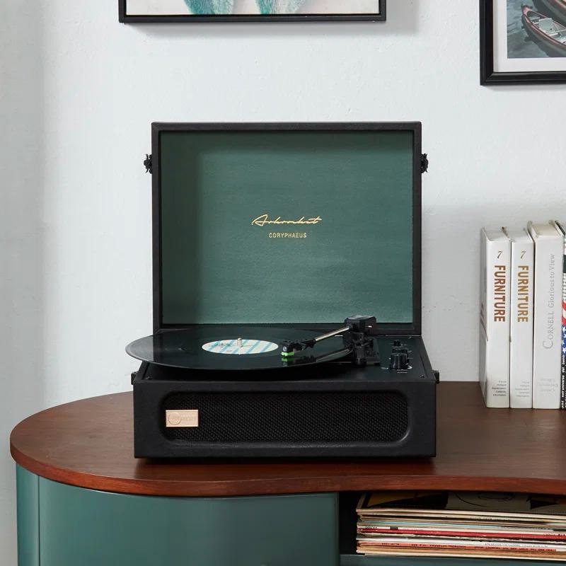 Arkrocket Audio Arkrocket Coryphaeus Bluetooth Turntable Deluxe Edition Record Player(Black/Green)