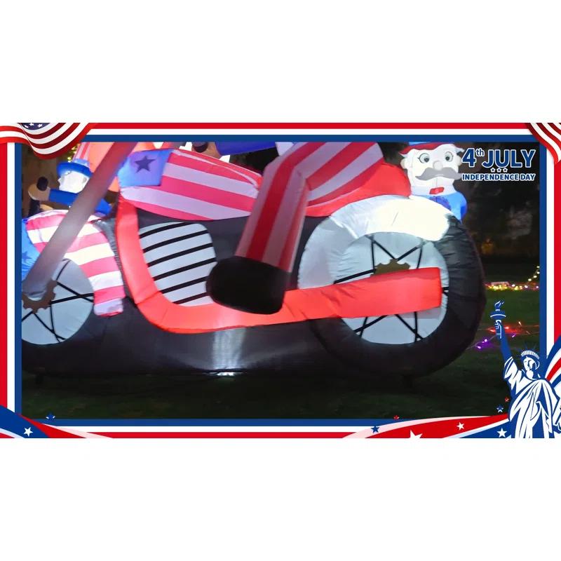 GOOSH Independence Day Inflatable 5.9 FT 4th of July Inflatables Uncle Sam Decor with LED Lights