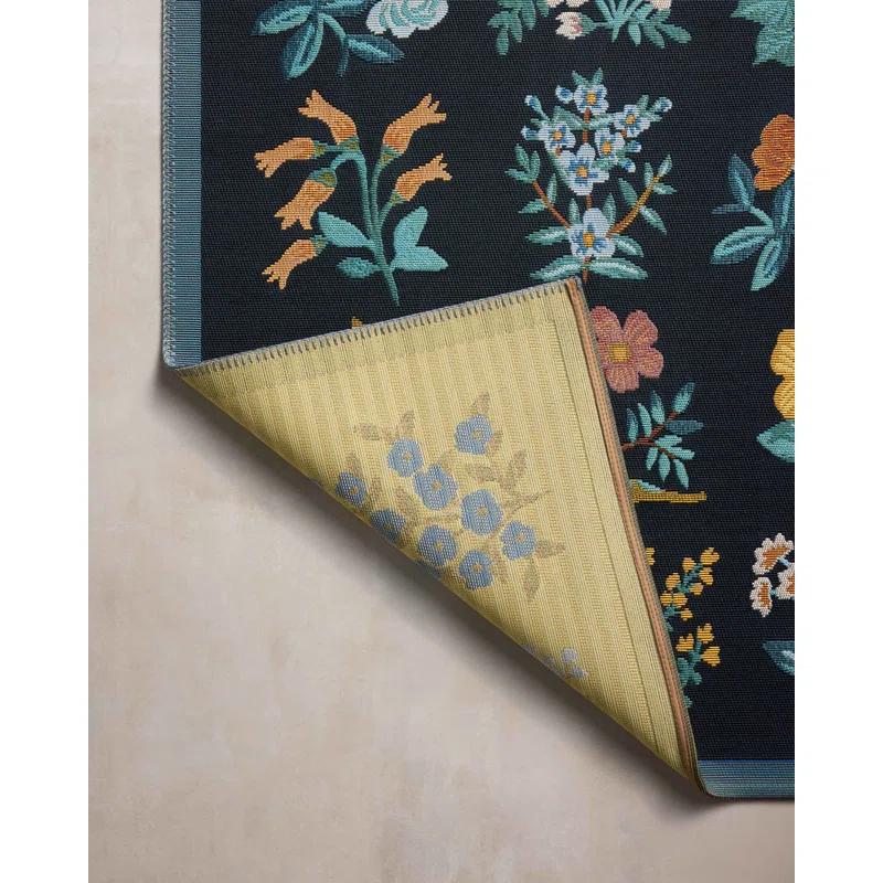 Rifle Paper Co. x Loloi Rifle Paper Co. x Loloi Perennial Black / Navy Indoor / Outdoor Area Rug