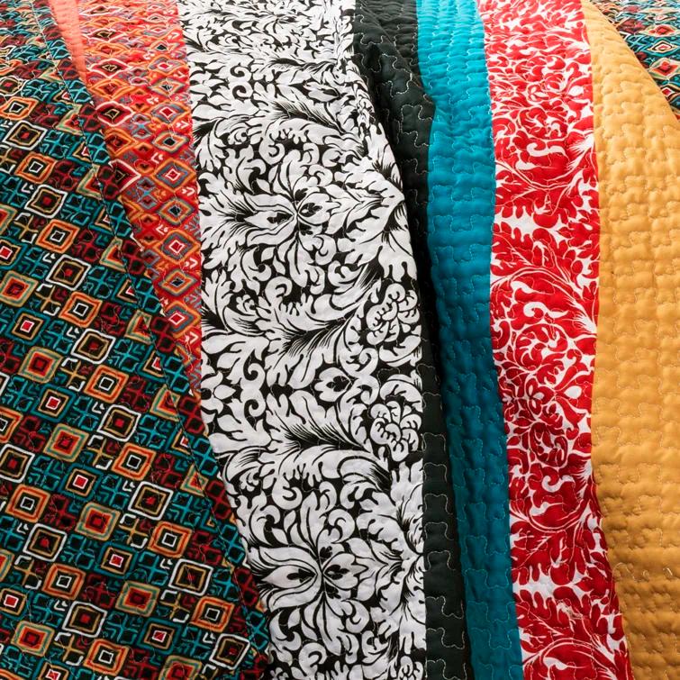 Lush Decor Boho Stripe Reversible Coverlet Set