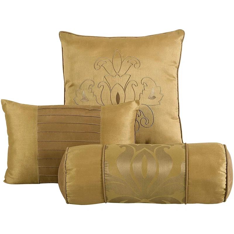 Chezmoi Collection Royale Jacquard Floral 7 Piece Comforter Set