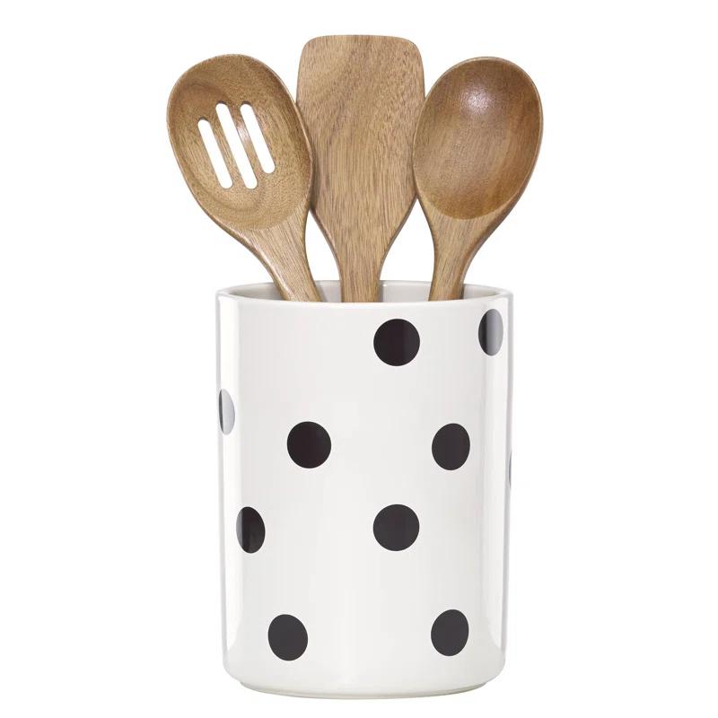 kate spade new york Kate Spade New York 4 Piece Cooking Utensil Set with Utensil Crock