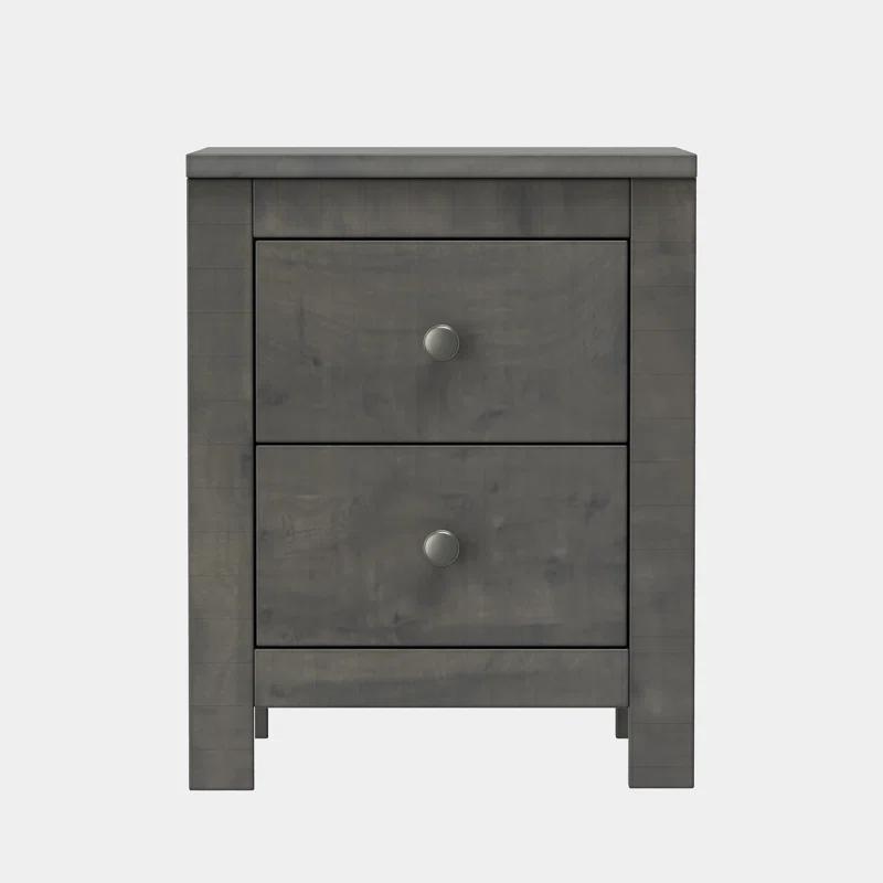 Decopom Farmhouse Wooden Nightstand Set of 2