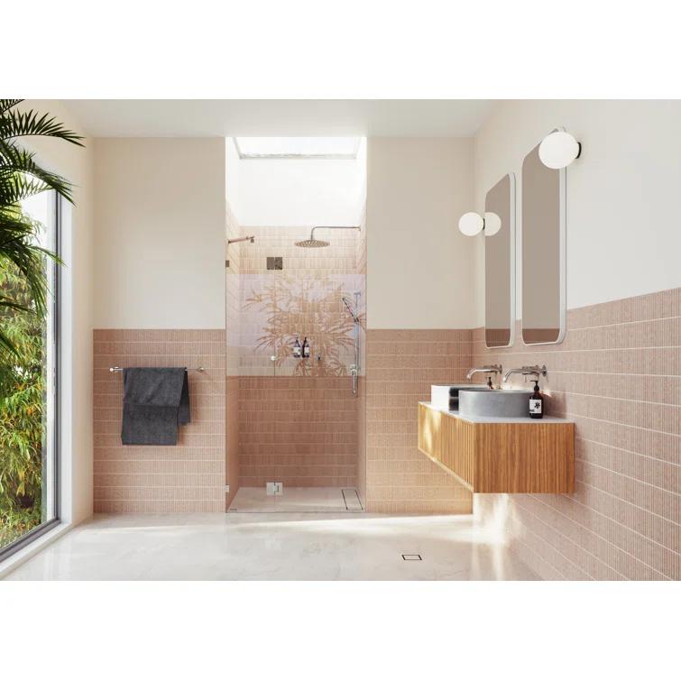 Glass Warehouse Halo 44.5 in. x 78 in. Frameless Glass Hinge Shower Door GW-GH-44-5-CH