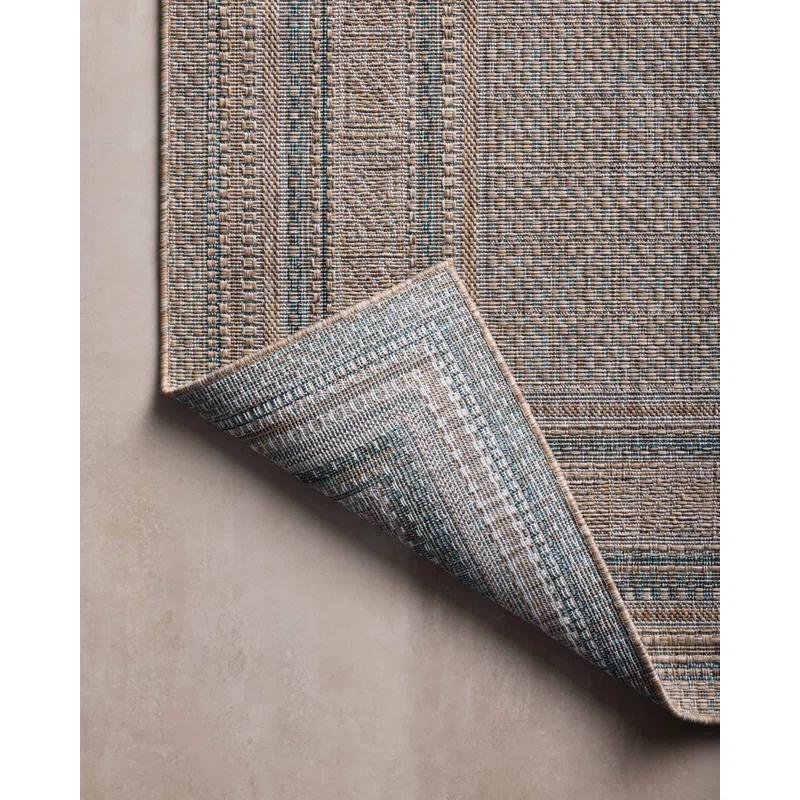 Topanga III Indoor / Outdoor Rug by Amber Lewis x Loloi - Natural and Teal / 7'10" x 10'