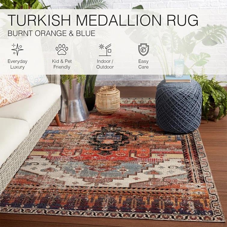 Steelside™ Haden Indoor/Outdoor Soft Power-Loomed Oriental Area Rug by Jaipur Living
