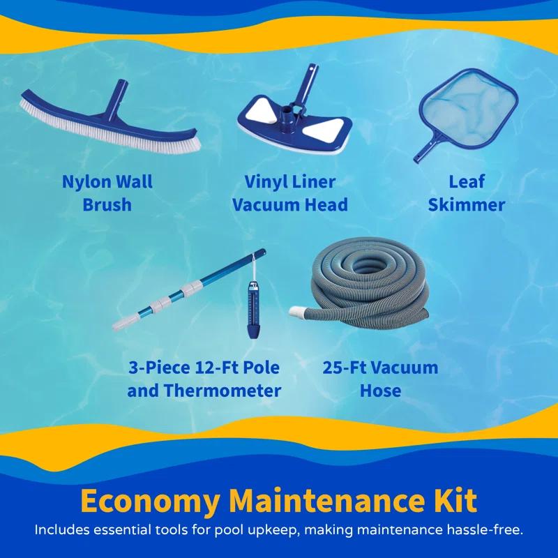Blue Wave Products Belize Round 52-in Deep 6-in Top Rail Swimming Pool Package