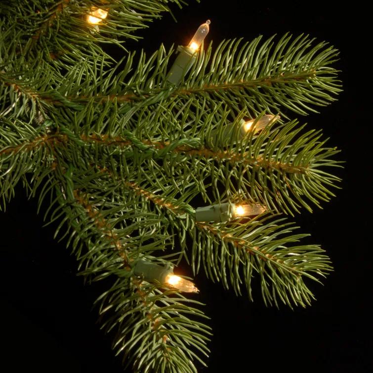 9' Prelit Pencil Slim Feel Real Downswept Douglas Fir Artificial Christmas Tree Dual Color Lights - National Tree Company