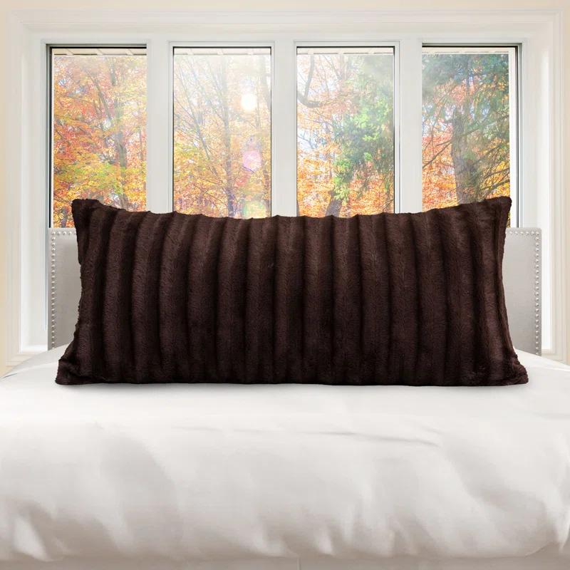 Cheer Collection Faux Fur Throw Pillow