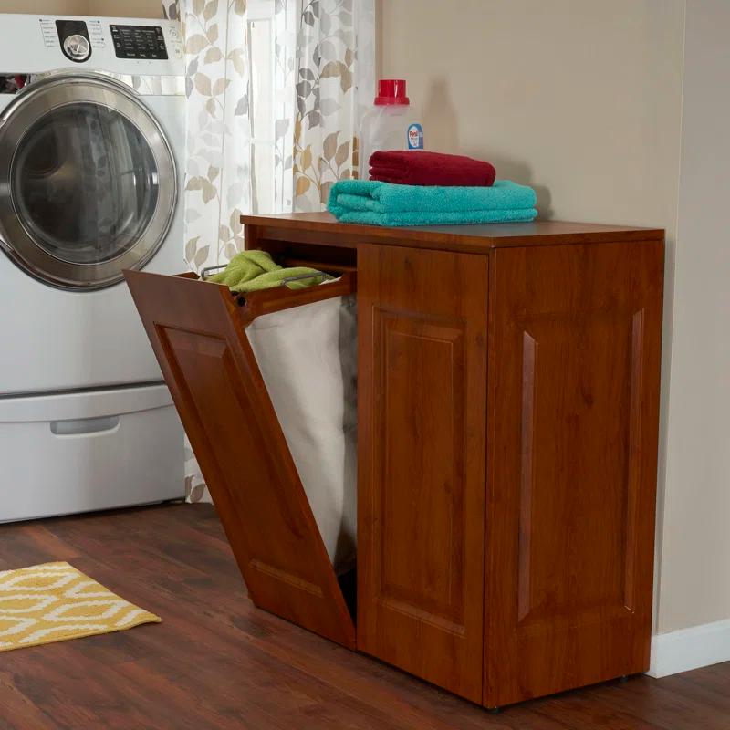 Three Posts™ Metal Cabinet Laundry Hamper with Handles