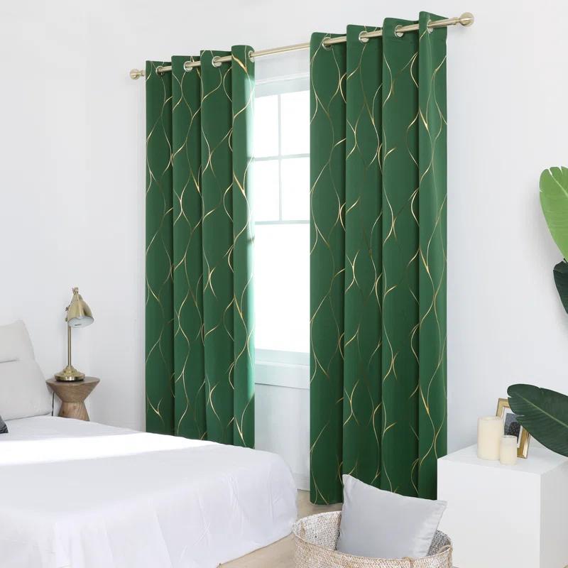 Everly Quinn Boulus Polyester Room Darkening Curtain Pair