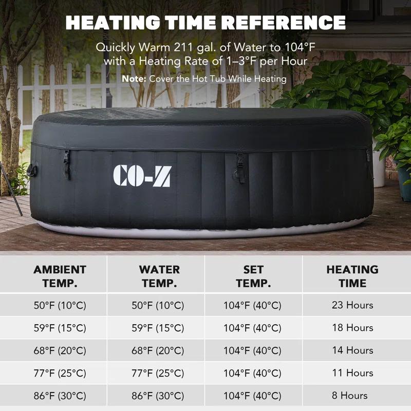 CO-Z 2-4 - Person 120 - Jet Vinyl Inflatable Hot Tub