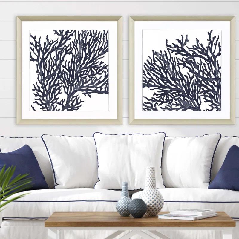 Paragon " Blue Coral I " 2 - Pieces Painting Print