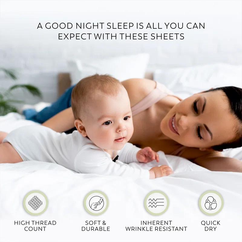 Color Sense Ultra-Soft & Silky 800TC Rich Cotton-Blend Wrinkle-Resistant Sheet Set