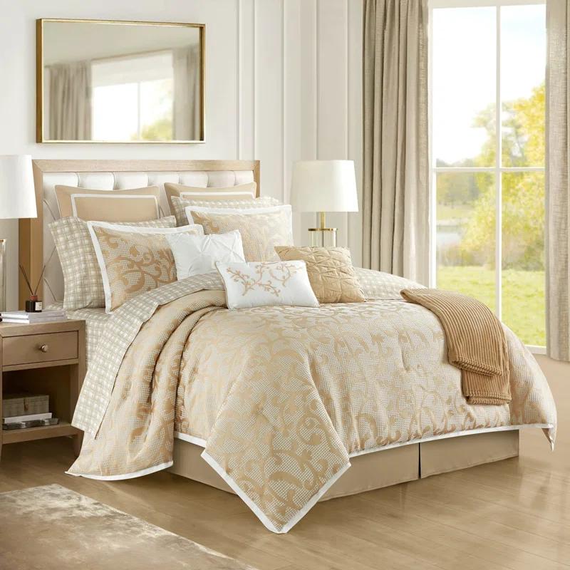 Nanshing America, Inc Janella 14 Piece Luxury Glam Comforter Set