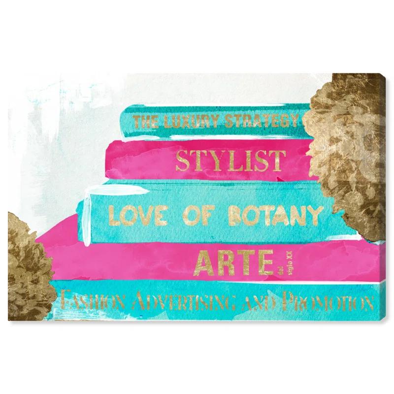 Wynwood Studio Wynwood Studio Fashion and Glam Contemporary Canvas Art - Book Stack Quote Wall Art for Home Decor