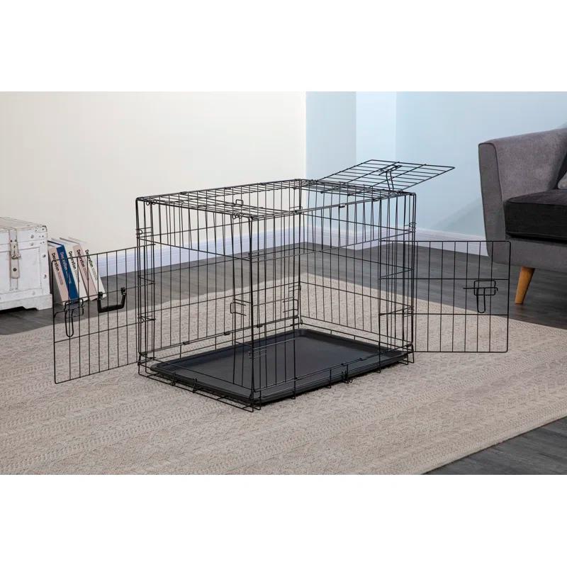 Go Pet Club Metal Collapsible Pet Crate with 3 Doors