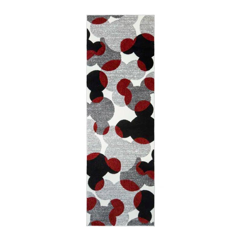 Disney by Gertmenian Licensed Disney Mickey Mouse Bravo White/Red/Black Area Rug