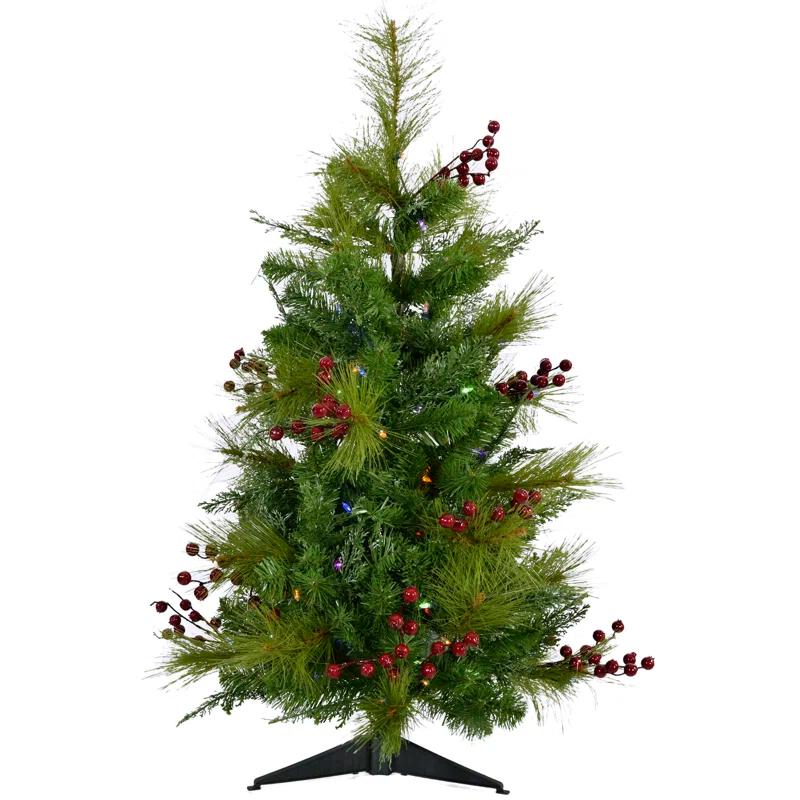 Lighted Pine Christmas Tree
