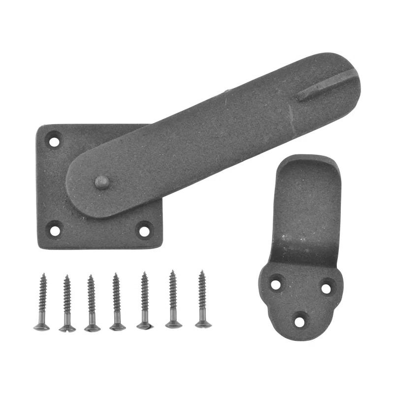 Black Wrought Iron Cabinet Barn Door Gate Latch with Screws