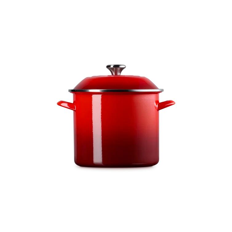 Le Creuset ® 16-Qt. Cerise Enameled Stockpot with Stainless Steel Knob