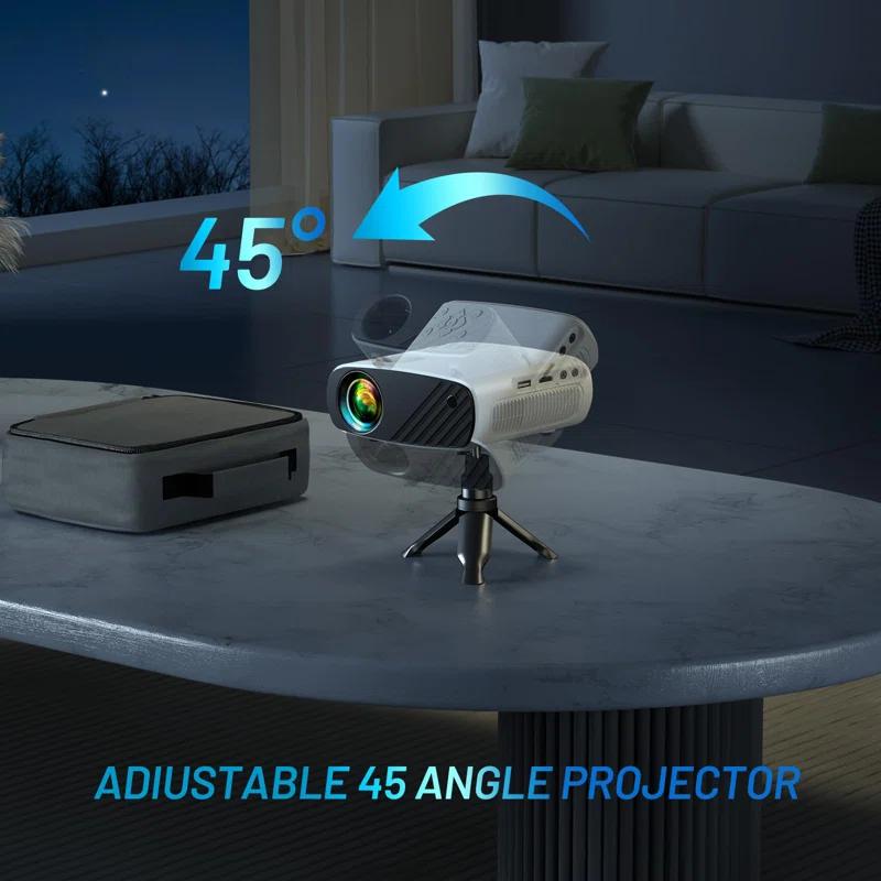 BEACHWATER POOL & SPA, LLC Mini Projector For Iphone, Upgraded 1080P HD Projector, 8000L Portable Projector With Tripod, Movie Projector Compatible With Android/Ios/Windows/TV Stick/HDMI/USB