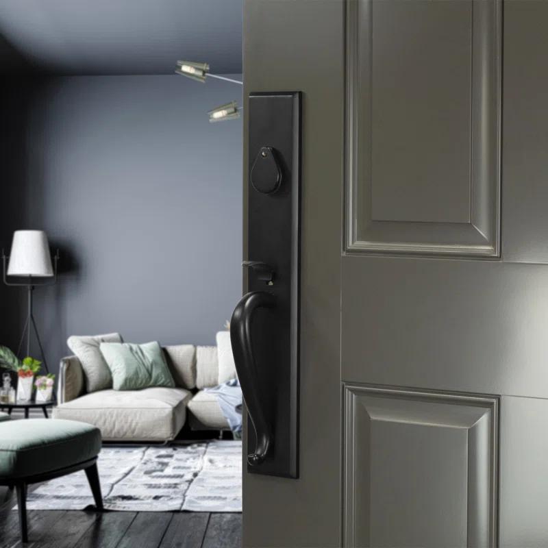 Bravura Hardware Handleset with Deadbolt and Door Rosette