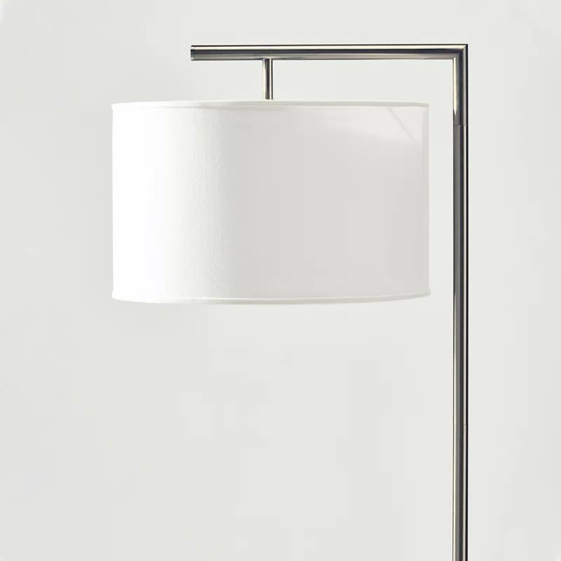 Montage Modern 60 in. Mid-Century Modern LED Floor Lamp with Fabric Drum Shade