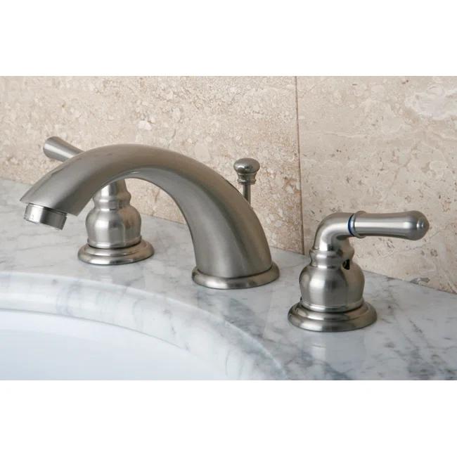 Kingston Brass Kingston Brass Magellan Two-Handle 3-Hole Deck Mount Widespread Bathroom Faucet with Retail Pop-Up Drain KB968