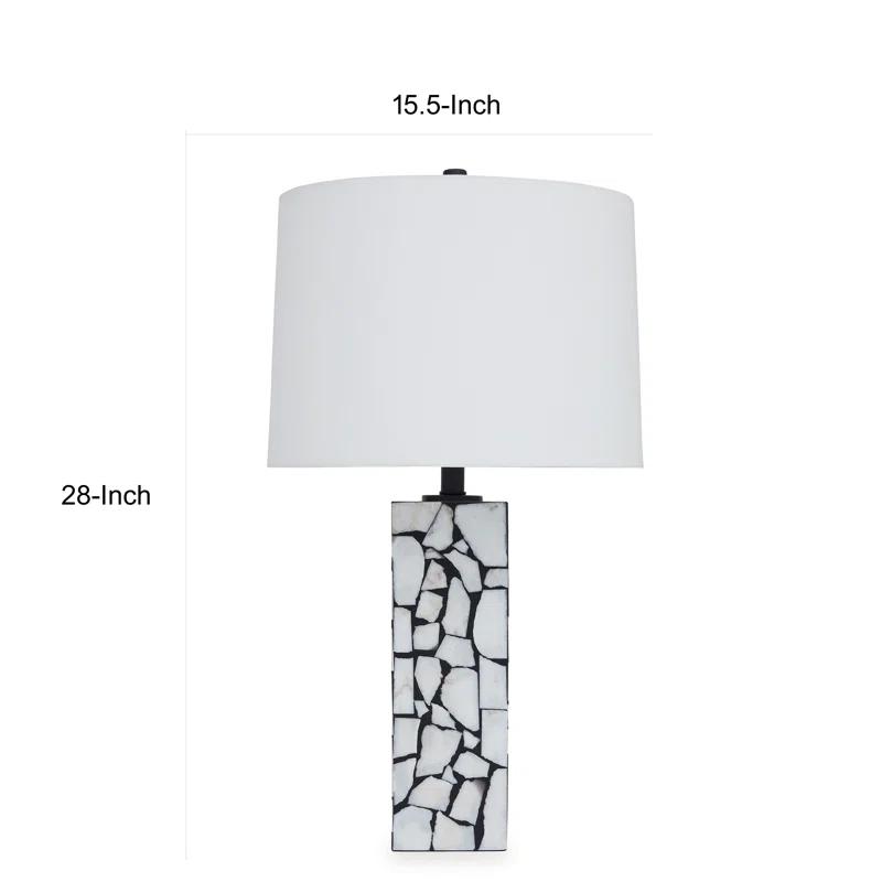 Wade Logan® Chaun Marble,Or Stone Like,Stone And Table Lamp
