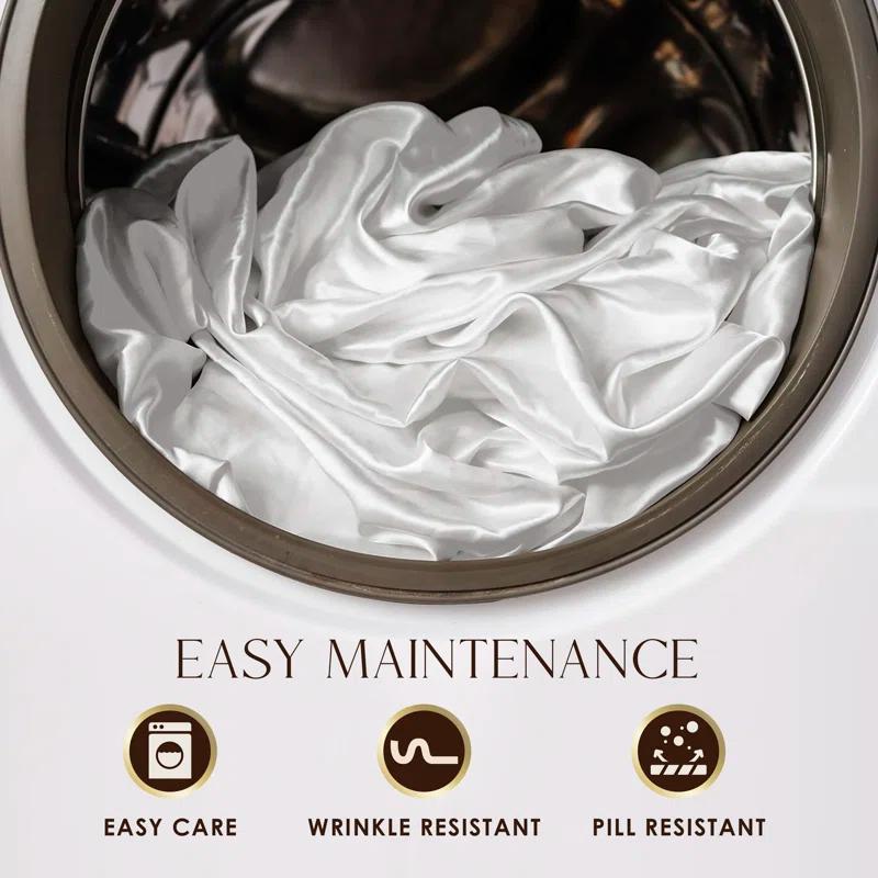 Seduction Martex Elegance Satin Silk Pillowcases Set Of 2 Hotel Quality - Super Soft & Breathable