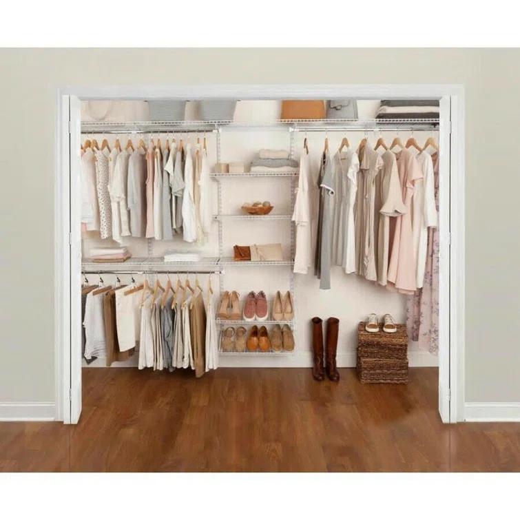 Rubbermaid Commercial Products Rubbermaid FastTrack 6 to 10 Ft Wide White Wire Closet Configuration Storage Kit