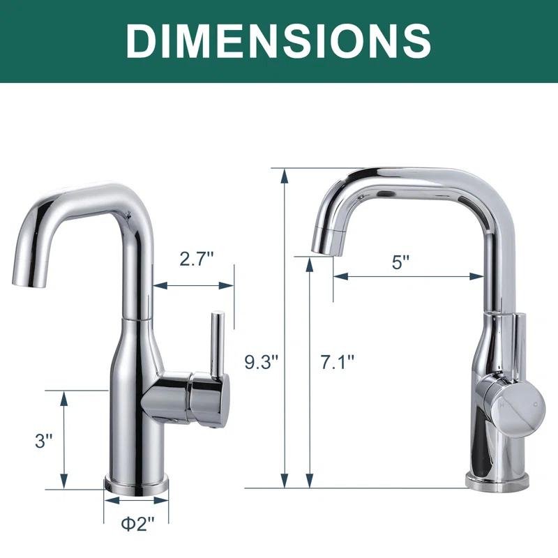 Aleasha Single Handle Deck Mounted Bar Faucet Inclued Supply Lines AL-4M04C
